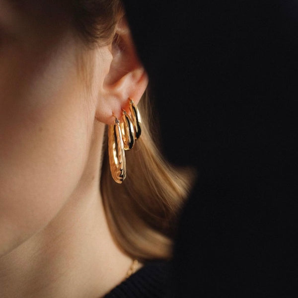 Trendjuwelier Bemelmans - Bobby Rose Jewelry Oval Twist Hoop Gold