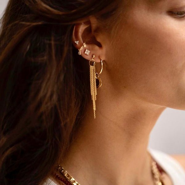 Trendjuwelier Bemelmans - Bobby Rose Jewelry Triangle Black Stud Gold
