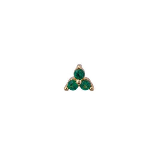 Trendjuwelier Bemelmans - Bobby Rose Jewelry Triangle Green Stud Gold