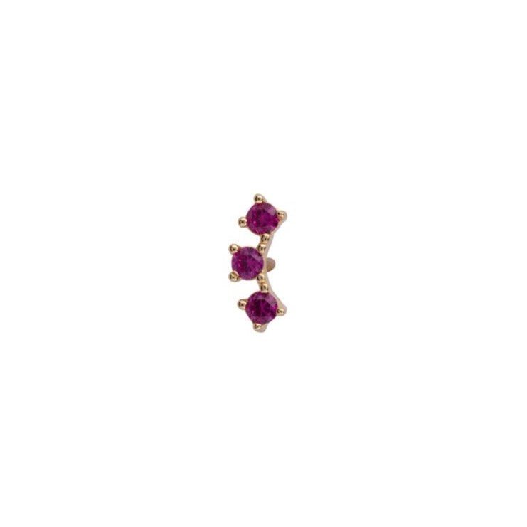 Trendjuwelier Bemelmans - Bobby Rose Jewelry Triple Pink Stud Gold