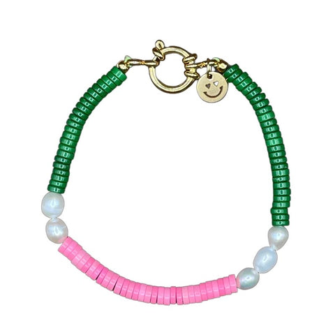 Trendjuwelier Bemelmans - Bonnie Studios Robbie Bracelet Pink Green