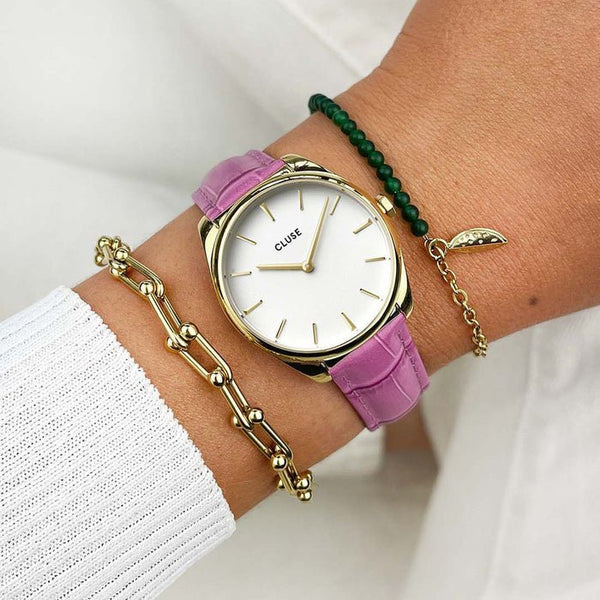 Cluse Féroce Petite Leather Pink Gold Colour | Trendjuwelier Bemelmans.
