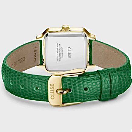 Trendjuwelier Bemelmans - Cluse Gracieuse Petite Watch Leather Emerald Green Lizard Gold Colour