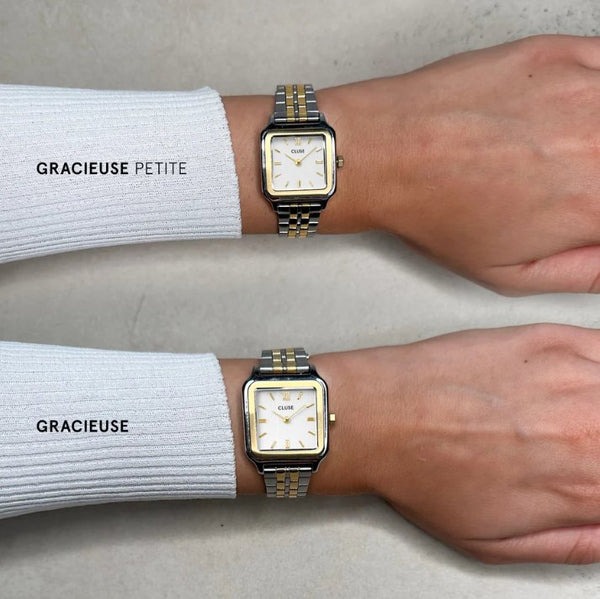 Trendjuwelier Bemelmans - Cluse Gracieuse Petite Watch Leather, Marshmallow Croco, Gold Colour