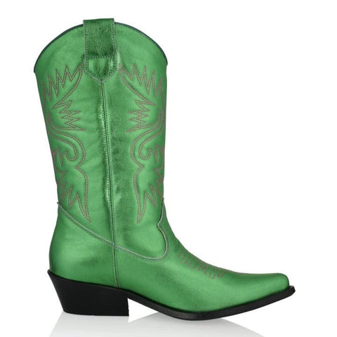 Trendjuwelier Bemelmans - DWRS Label High Texas Westernboots Fuchsia / Green