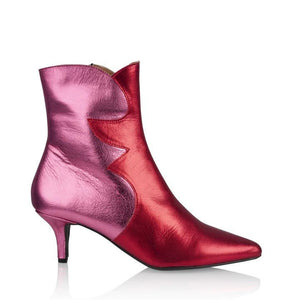Trendjuwelier Bemelmans - DWRS Label Ponza Metallic Enkellaarsjes Pink/Red