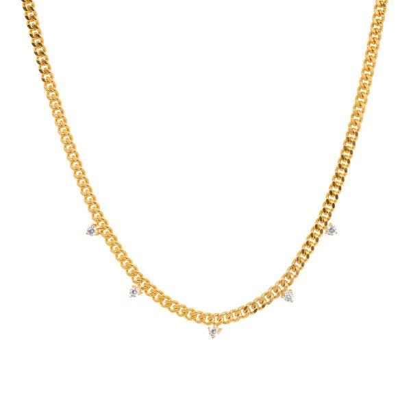 Eline Rosina Curb Necklace In Gold Plated Sterling Silver | Trendjuwelier Bemelmans.