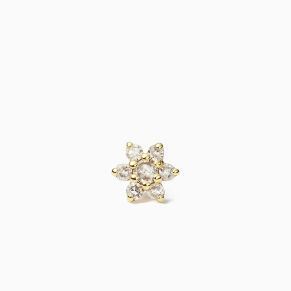 Trendjuwelier Bemelmans - Eline Rosina Diamond Flower Piercing 14 Krt Solid Gold