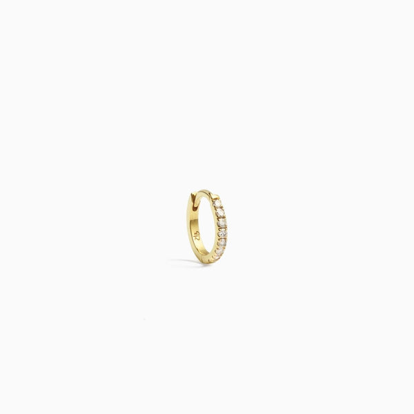 Trendjuwelier Bemelmans - Eline Rosina Diamond Huggie 10 mm 14 Krt Solid Gold