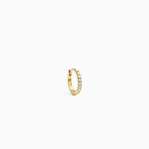 Trendjuwelier Bemelmans - Eline Rosina Diamond Huggie 10 mm 14 Krt Solid Gold