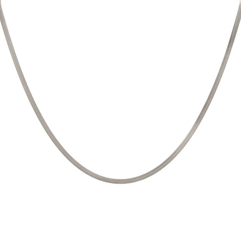 Eline Rosina Flat Snake Chain Necklace in sterling zilver | Trendjuwelier Bemelmans.