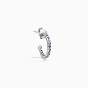 Eline Rosina Mix & Match Single Purple Hoop Silver | Trendjuwelier Bemelmans.