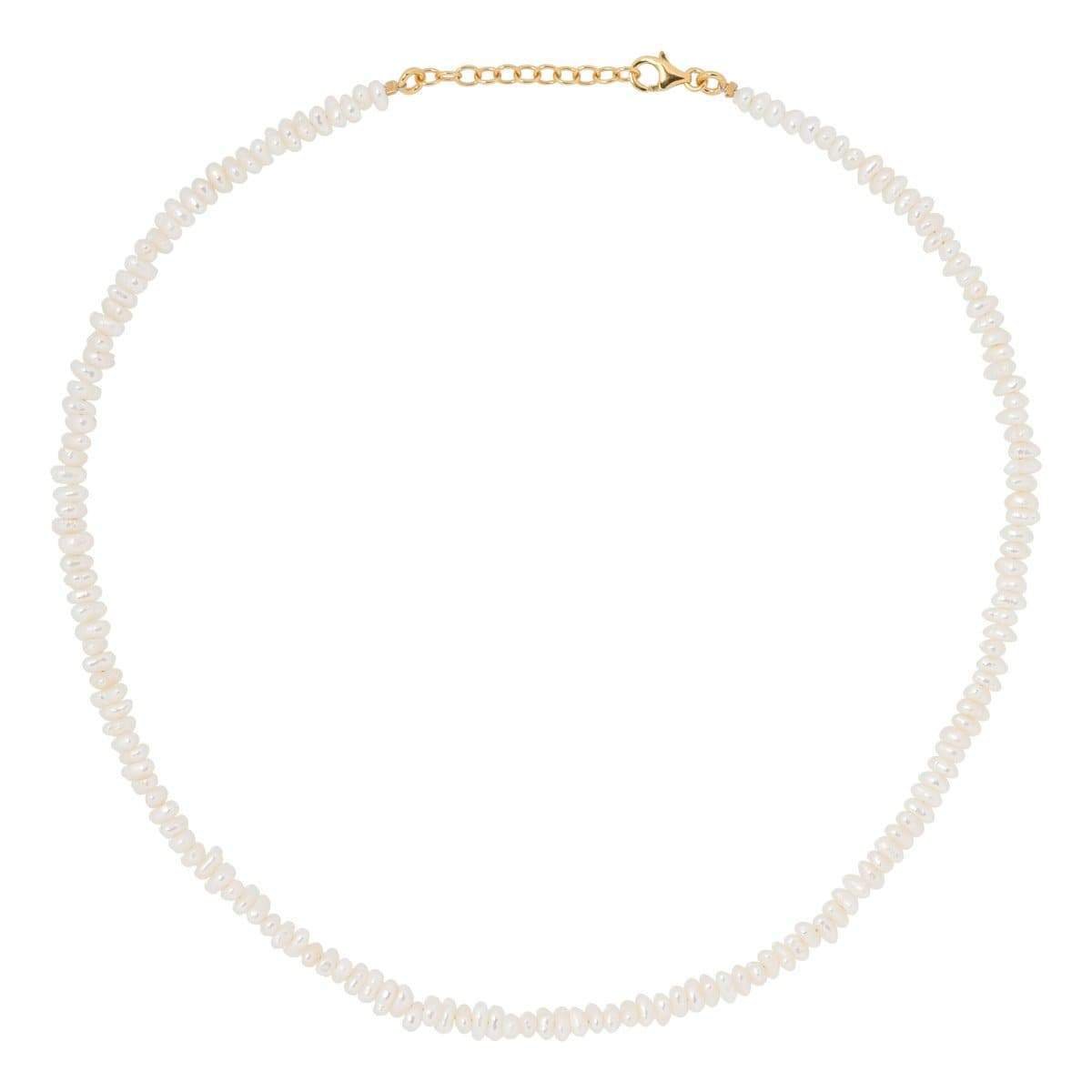 Eline Rosina Short Freshwater Pearl Necklace in goldplated sterling zilver | Trendjuwelier Bemelmans.