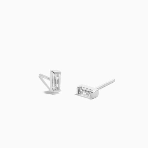 Eline Rosina Zirconia Baguette Earring Silver | Trendjuwelier Bemelmans.