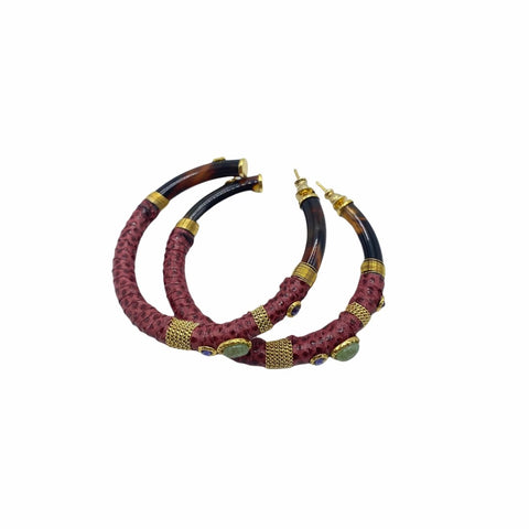 Gas Bijoux Comporta Earrings Bordeaux Goud | Trendjuwelier Bemelmans.
