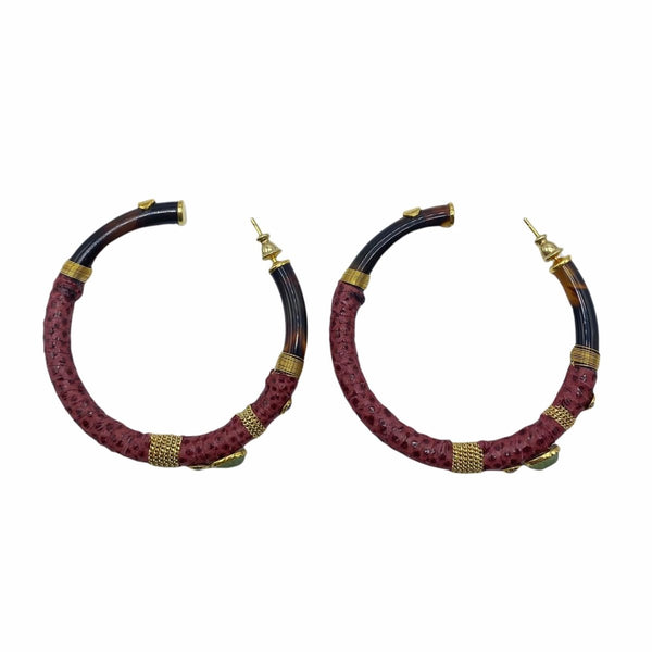 Gas Bijoux Comporta Earrings Bordeaux Goud | Trendjuwelier Bemelmans.