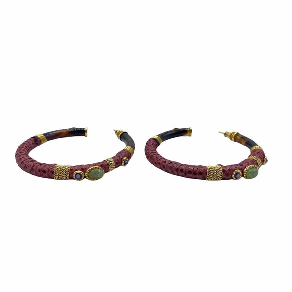 Gas Bijoux Comporta Earrings Bordeaux Goud | Trendjuwelier Bemelmans.