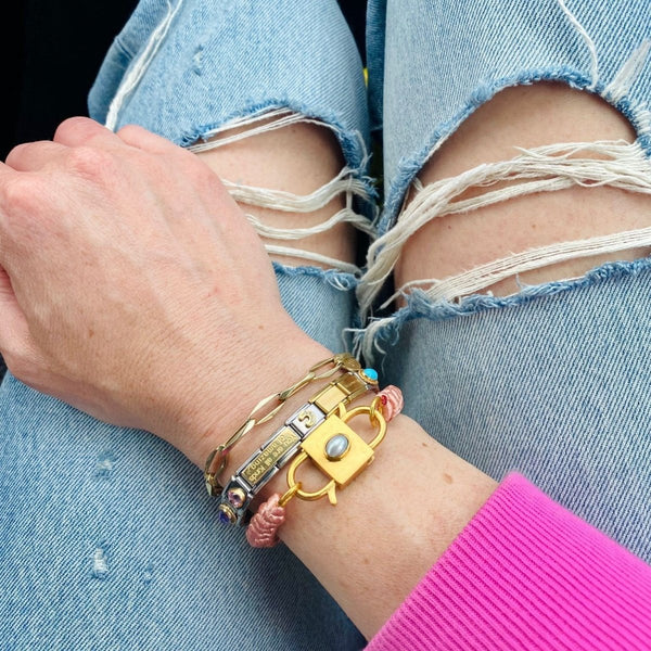 Trendjuwelier Bemelmans - I Am Jai Satin Bracelet Light Pink Gold
