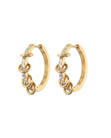 Trendjuwelier Bemelmans - Juli Dans Jewels Grote Huggie Hoop Oorbellen Goud