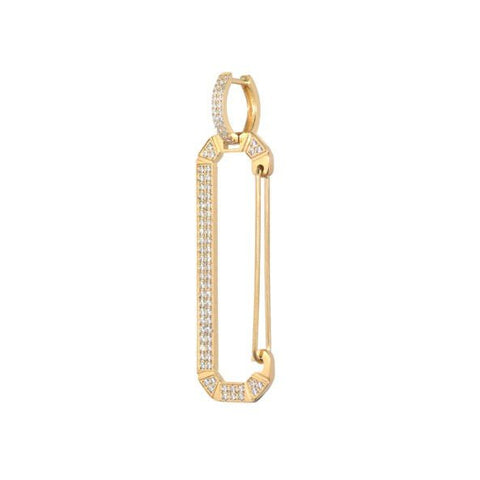 Trendjuwelier Bemelmans - Juli Dans Jewels Lange Bonne Oorbel Goud Witte Steentjes