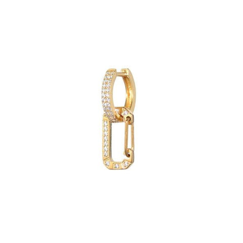 Trendjuwelier Bemelmans - Juli Dans Jewels Mini Bonne Oorbel Goud Witte Steentjes