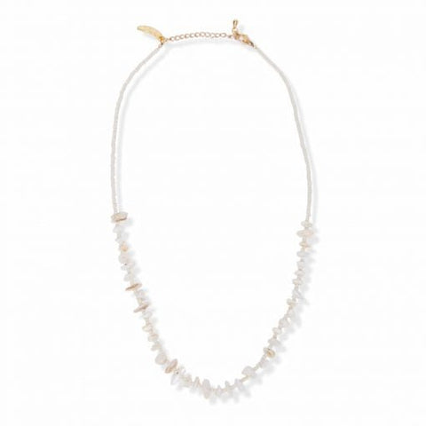 Trendjuwelier Bemelmans - Le Veer Jewelry Beachy Chip Necklace Beige Gold
