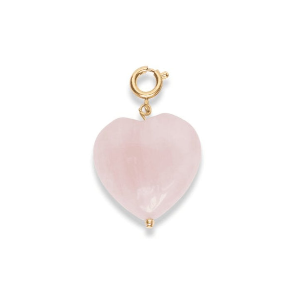 Trendjuwelier Bemelmans - Le Veer Jewelry Pink Rosequartz Heart Charm Gold