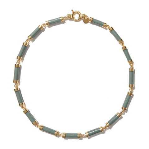 Trendjuwelier Bemelmans - Mimi Et Toi Clover Necklace Green Gold