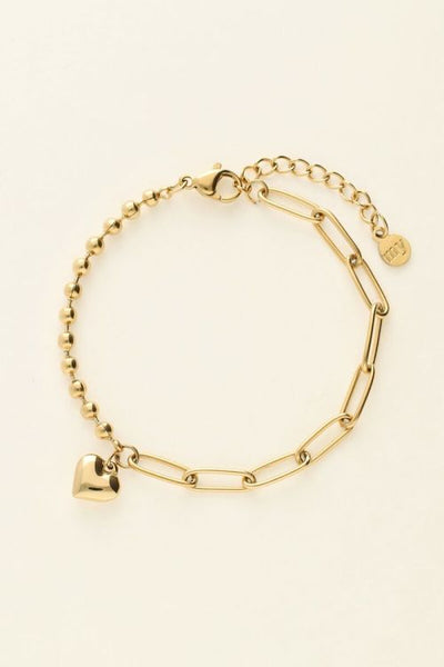 Trendjuwelier Bemelmans - My Jewellery Armband met chain en hartje Goud a10