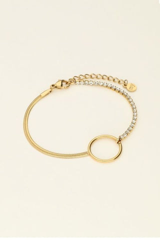 Trendjuwelier Bemelmans - My Jewellery Armband Met Steentjes En Cirkel A14
