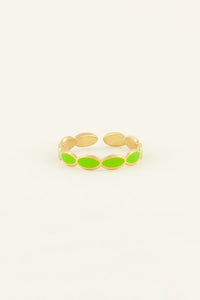 Trendjuwelier Bemelmans - My Jewellery Groene Ring Met Bubbles Goud R15