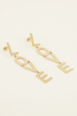 Trendjuwelier Bemelmans - My jewellery Love Oorhangers Goud o15