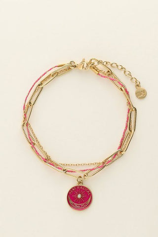 Trendjuwelier Bemelmans - My Jewellery Mystic Armband Stay Magical Met Roze Bedel a1