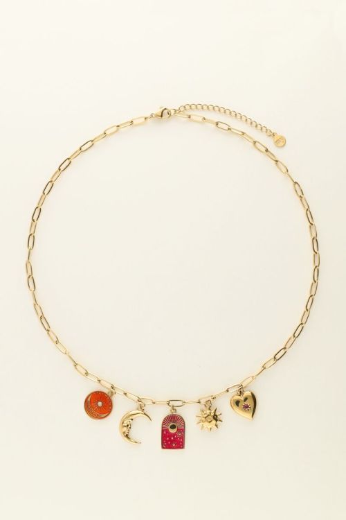 Trendjuwelier Bemelmans - My Jewellery Mystic Ketting Met Verschillende Bedels Goud k1