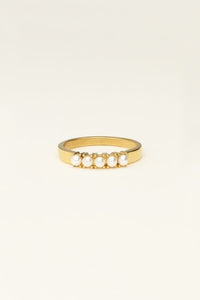 Trendjuwelier Bemelmans - My Jewellery Ring Met 5 Parels Goud r1