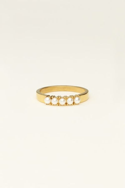 Trendjuwelier Bemelmans - My Jewellery Ring Met 5 Parels Goud r1