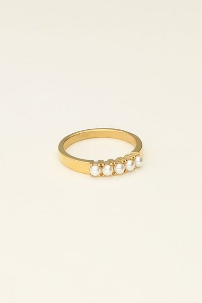 Trendjuwelier Bemelmans - My Jewellery Ring Met 5 Parels Goud r1