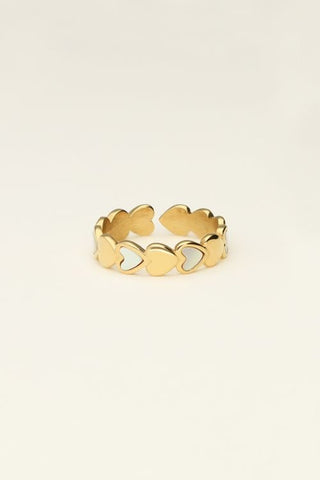 Trendjuwelier Bemelmans - My Jewellery Ring Met Hartjes Goud r5