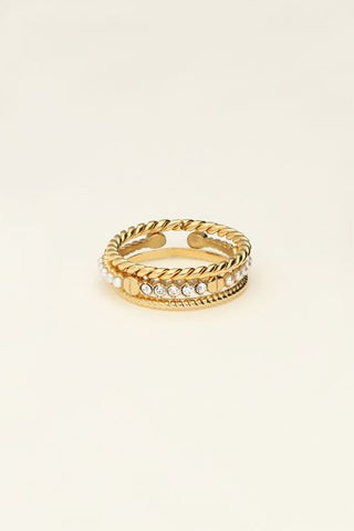 Trendjuwelier Bemelmans - My Jewellery Ringen Set Met Twist Goud r10