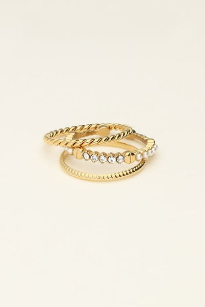 Trendjuwelier Bemelmans - My Jewellery Ringen Set Met Twist Goud r10