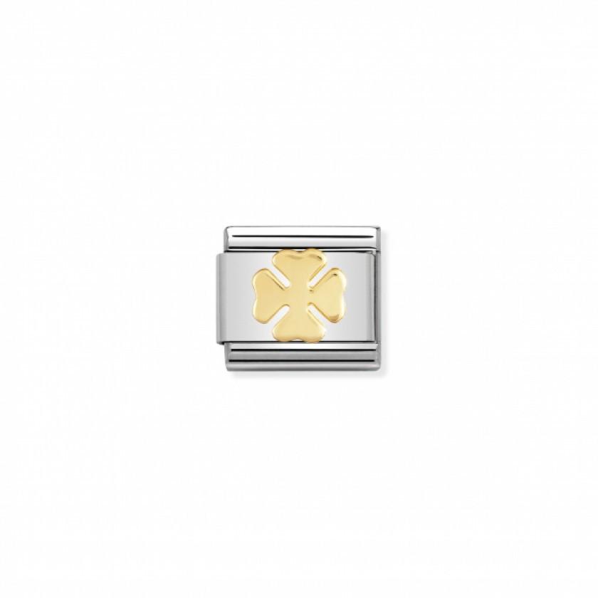 Nomination Verwisselbare Classic Link Klavertje In 18krt Goud | Trendjuwelier Bemelmans.
