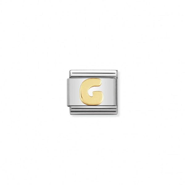Nomination Verwisselbare Classic Link Letters in 18krt goud | Trendjuwelier Bemelmans.