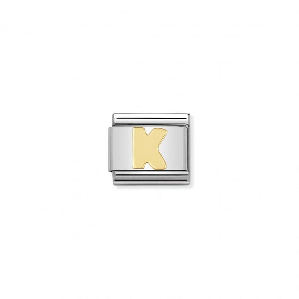 Nomination Verwisselbare Classic Link Letters in 18krt goud | Trendjuwelier Bemelmans.