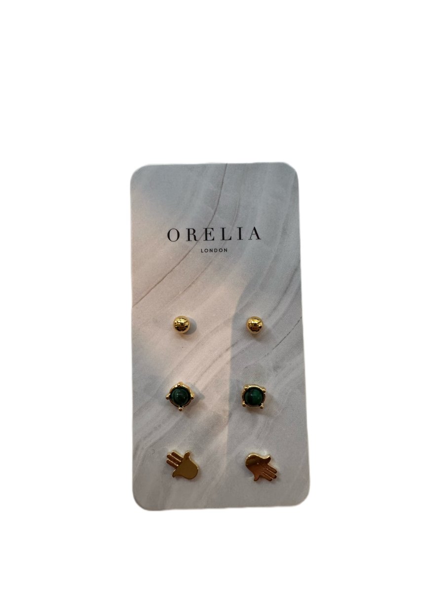 Trendjuwelier Bemelmans - Orelia Green Stud Set Earring