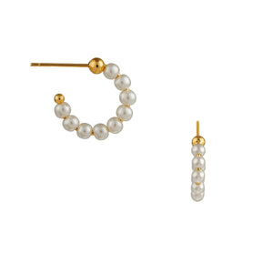 Trendjuwelier Bemelmans - Orelia Pearl Threaded Hoop Earrings