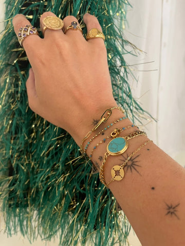 Trendjuwelier Bemelmans - Zag Bijoux #20 Turquoise Treasure Armband Goud