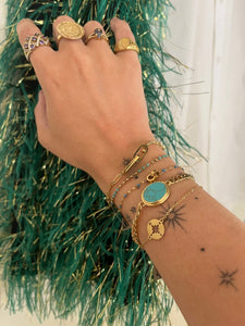 Trendjuwelier Bemelmans - Zag Bijoux #23 Locked Turquoise Armband Goud