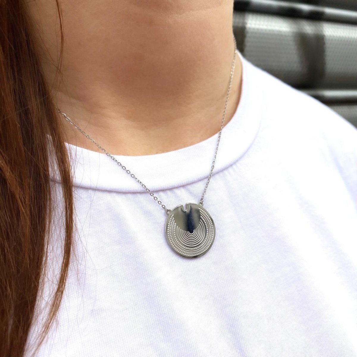 Zag Bijoux Ketting Met Grote Munt Silver | Trendjuwelier Bemelmans.